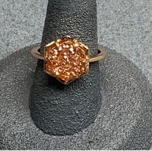 (6)⚘️Rose Gold Druzy Octagon Ring⚘️